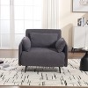 PAGED Convertible Folding Accent Lounge Chair Bed with Adjustable Backrest&Pillows,Single Sleeper Chair Sofa for Small Spaces,Apartment - 4 of 4