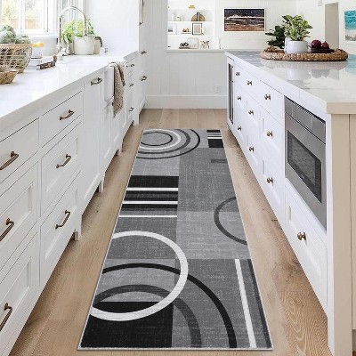 Modern Geometric Rugs, Machine Washable Low Pile Non-Slip Rugs, Modern Stain Resistant Indoor Rugs, Living Room, Bedroom