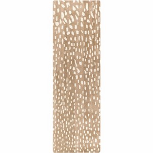 Hauteloom Athena Brown Giraffe Print Wool Rug - 1 of 4