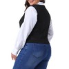 Agnes Orinda Women's Plus Size Fully Lined 4 Button V-Neck Business Faux Suede Fashion Vests - 4 of 4