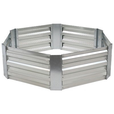 Sunnydaze Galvanized Steel Hexagon-Shaped Raised Garden Bed