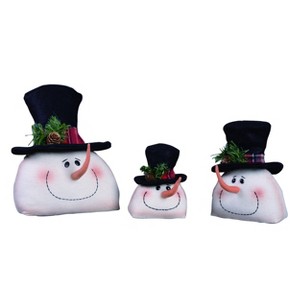 Transpac Polyester 12.25 in. White Christmas Snowman Heads Set of 3 - 1 of 1