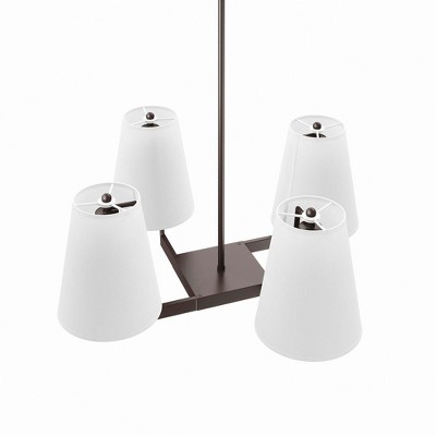 Bronze 26" LED Indoor/Outdoor Pendant Light with Fabric Shades
