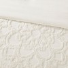 Sapphtopaz Duvet Cover Set Tufted Chenille Medallion Embroidery Solid Color Bedding 3 Piece 1 Duvet Cover, 2 Pillow Shams - 4 of 4