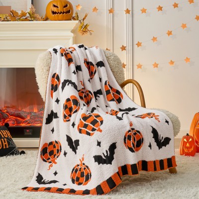Snuggle Sac Ultra-Soft Microfiber Halloween Throw Blanket, Seasonal Decorative Accent