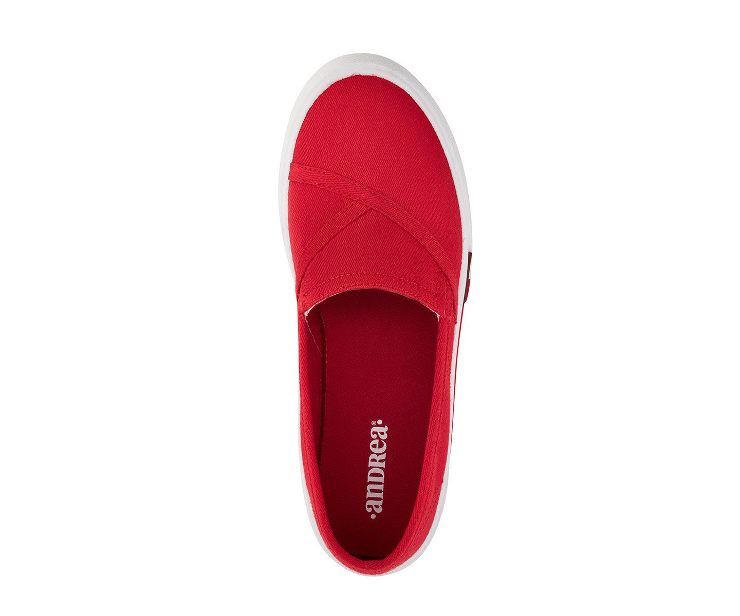 Женские балетки Andrea Canvas Flats For Women, Hearts 76399, Red, цвет: Красный — фото 5