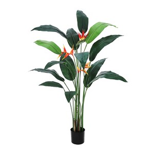Artificial Bird of Paradise Plant Fake Palm Tree for Indoor Outdoor Modern Decor Faux Plants - 1 of 4