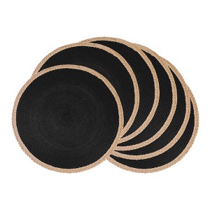 REGALWOVEN Farmhouse Placemats Set of 6 Woven Placemats Washable Rustic Kitchen Table Mat for Dining Table Decor - 1 of 4