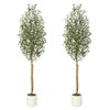 5/6/7ft Artificial Olive Tree - White Pot with Natural Wood Trunk & Fruits, Lifelike Faux Tree for Indoor Home Decor - 2 of 4