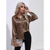 Women's Long - Sleeve Satin - Like Shirt, Stylish and Elegant Button - Down Top for Work and Parties - 3 of 3