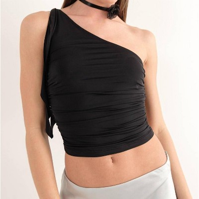Women's Alina One Shoulder Top - Pretty Garbage M