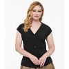 Unique Vintage Women's Twill Sleeveless Blouse - 3 of 4