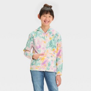 Girls' Zip-Up Fleece Hoodie Sweatshirt - Cat & Jack™ - 1 of 3