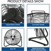 BILT HARD 20" High Velocity Floor Fan, 4600 CFM 3-Speed Industrial Shop Fan with Wall-Mounting System, Heavy Duty Metal Fan for Garage - 4 of 4