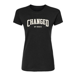 Women's - Instant Message - Changed By Grace Collegiate Fitted Graphic T-Shirt - 1 of 4