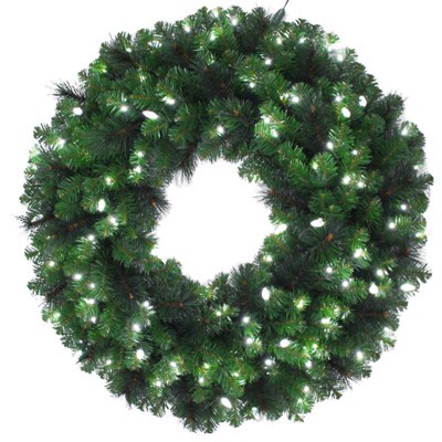 Celebrations Platinum 26 in. D LED Prelit Pure White Pine Wreath (Case of 4)