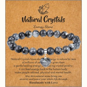 Healing Crystal Bracelet for Women, 8mm Natural Gemstone Beaded Bracelet, Love Heart Bracelet - 1 of 4