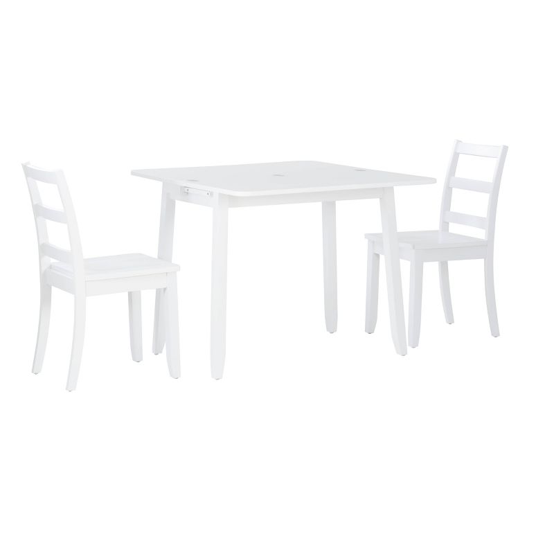 3pc Alberts Solid Wood Hidden Storage Folding Dining Set Clean Bright White Finish - Linon, 5 of 29