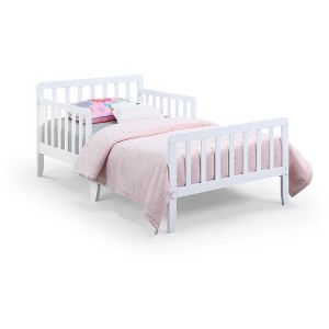 Yinvani White Solid Wood Baby Crib with Double Safety Guardrails - 1 of 4