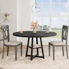 RONSHIN Round Dining Table for 4-6 People, 47" Retro Pedestal Table with Storage Shelf, Industrial Circle Kitchen Table for Space Saving Dining Room - 3 of 4