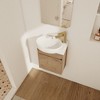 Lyngins Compact Wall-Mounted Bathroom Vanity with Sink, Floating Vanity with Round Single Ceramic Basin & Bottom Storage, Eco-Friendly Plywood - 2 of 4