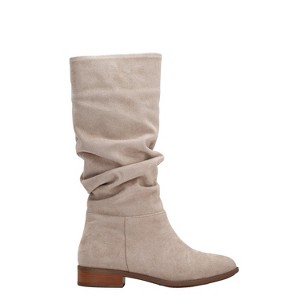 Maribel - Beige Suede Slouchy Boots | Prologue Shoes - 1 of 4