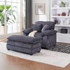 NicBex 56.33" Corduroy Single Sofa Chair with a Ottoman & 2 Toss Pillows, Deep Seat Couch for Living Room, Modular Sectional Sofa - 2 of 4