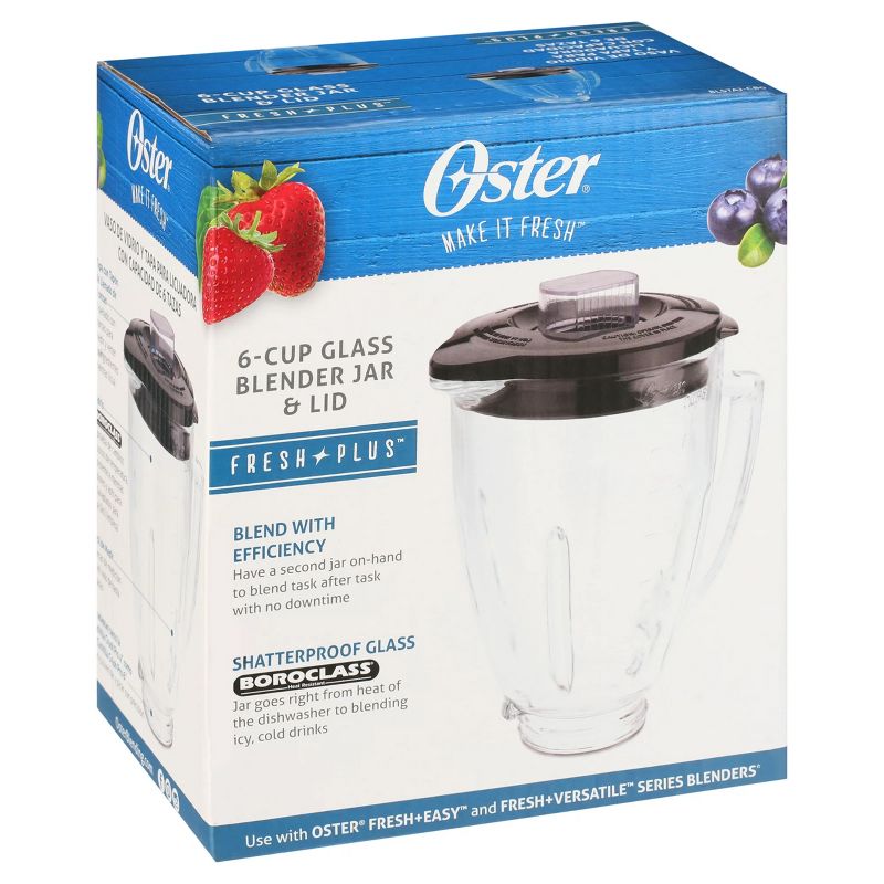 Oster 6 Cup Glass Blender Jar and Lid Replacement for Model BLSTAJ, 5 of 6