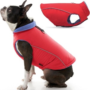 Gooby Sports Vest, Fleece Lined Small Dog Cold Weather Jacket Coat Sweater with Reflective Lining, Red, X - 1 of 1