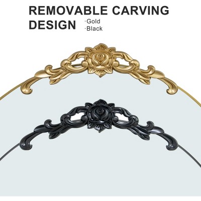 PexFix 64"x21" Aluminum alloy thin frame right angle arched black full-length mirror