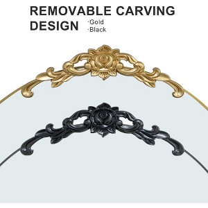 PexFix 64"x21" Aluminum alloy thin frame right angle arched black full-length mirror - 1 of 2
