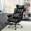 Costway Office Desk Chair Big and Tall Executive Office Chair with Footrest Lumbar Support Black/Grey/White - image 4 of 4