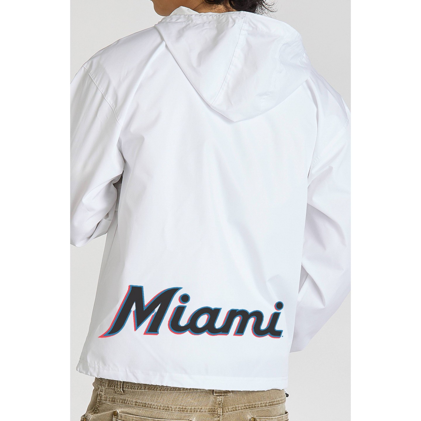 Мужская куртка MLB Miami Marlins Champion White Packable, цвет: Белый — фото 3