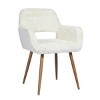 HomeRoots 23" White and Brown Faux Fur Arm Chair - 4 of 4