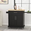Batavia Contemporary Kitchen Cart with Wheels - Christopher Knight Home - 2 of 4