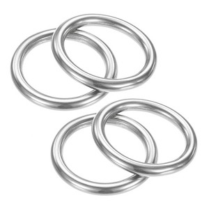 Unique Bargains 316 Stainless Steel Multi-Purpose Welded Heavy Duty O Rings for Crafts Silver - 1 of 4