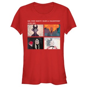 Juniors Womens Disney Villains Valentine's Day Meme EVIL T-Shirt - 1 of 4