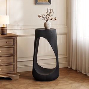 CAVINAS Hollow Side Table, Modern Coffee Table with Imitation Wood Texture, 16.75" H End Table for Indoor and Outdoor - 1 of 4