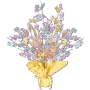 Beistle Baby Shower Gleam 'N Burst Centerpiece, 15", (2/Pkg) Multicolored - 1 of 1