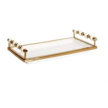 Classic Touch Gold Beaded Rectangular Tray