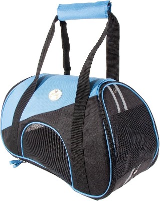 Pet Life Airline Approved Aero-Zoom Lightweight Wire Framed Collapsible Pet  Carrier Blue-M