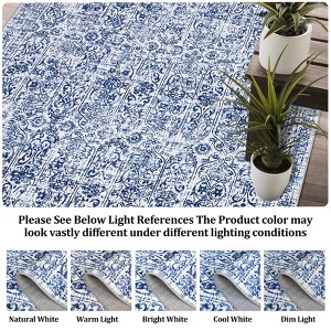 Vintage Printed Area Rugs Non-Slip Oriental Distressed Accent Carpet - 1 of 4