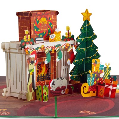Paper Love Fireplace Pop Up Christmas Card