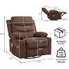 Recliner Chair, Oversized Manual Reclining Rocking Chair, 360 Swivel with Cup Holder, Massage and Heat Recliner, Single Sofa Chairs - 2 of 4