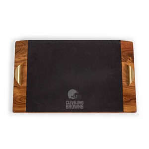 NFL Cleveland Browns Covina Acacia Wood and Slate Black with Gold Accents Serving Tray - 1 of 4
