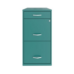 Space Solutions 18" Deep 3 Drawer Mobile Letter Width Vertical File Cabinet Classic Blue - 1 of 1