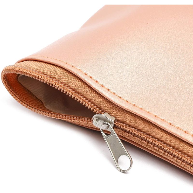 Juvale 2x Rose Gold Cosmetic Makeup Zipper Bag Pouch for Stationery Office Travel, 5 of 8