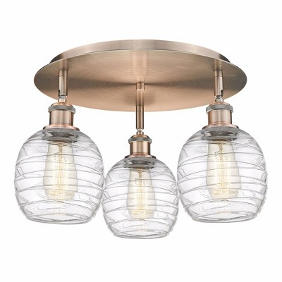 Belfast - 3 Light Flush Mount In Industrial Style-9.5 Inches Tall and 17.75 Inches Wide