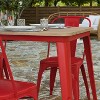 Merrick Lane Indoor/Outdoor Dining Table with Umbrella Hole, 30" x 60" All Weather Poly Resin Top and Steel Base - 4 of 4