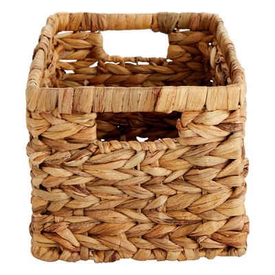 Small Rectangular Hand-Woven Wicker Storage Baskets, Set of 2